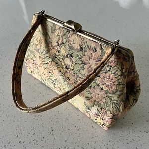 Vintage Classy Floral Tapestry Handbag Petite Purse